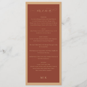 Elegant Rust Serif Wedding Menu