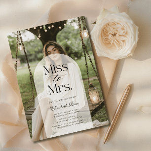 Elegant Rustic Arch Photo Budget Bridal Shower Invitation