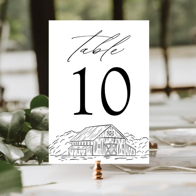 Elegant Rustic Barn Wedding Table Number (Creator Uploaded)