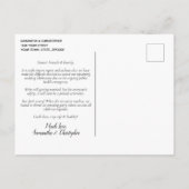 Elegant Rustic Blue Roses Change of Wedding Plans Announcement Postcard (Back)