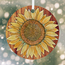 Elegant Rustic Boho Art Farmhouse Yellow Sunflower