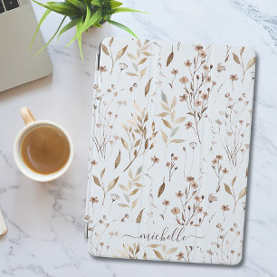 Elegant Rustic Boho Brown Floral Botanical iPad Mini Cover