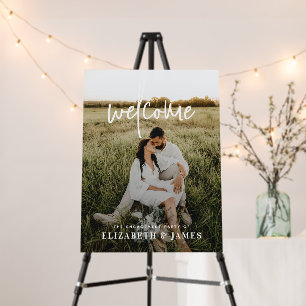 Elegant Rustic Boho Engagement Party Welcome Sign