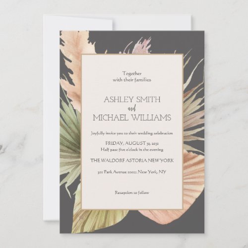 Elegant Rustic Boho Floral Botaniqe Wedding Invitation