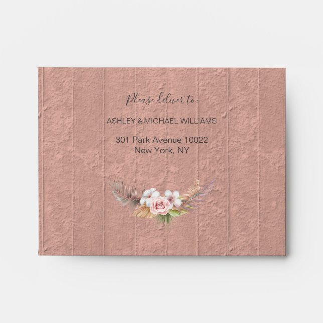 Elegant Rustic Boho Floral Botaniqe Wedding RSVP E Envelope (Front)