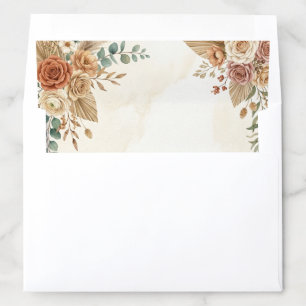 Elegant Rustic Boho Floral Wedding Envelope Liner