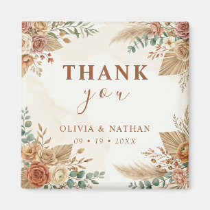 Elegant Rustic Boho Floral Wedding Favor Magnet