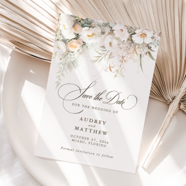 Elegant Rustic Boho Floral Wedding Save The Date (Creator Uploaded)