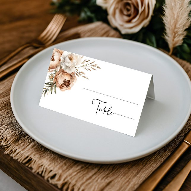 Elegant Rustic Boho Folded Wedding Place Card (Creator Uploaded)