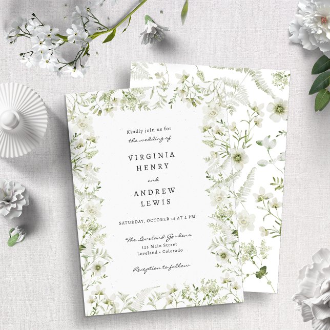 Elegant Rustic Boho Greenery Wedding Invitation (Creator Uploaded)