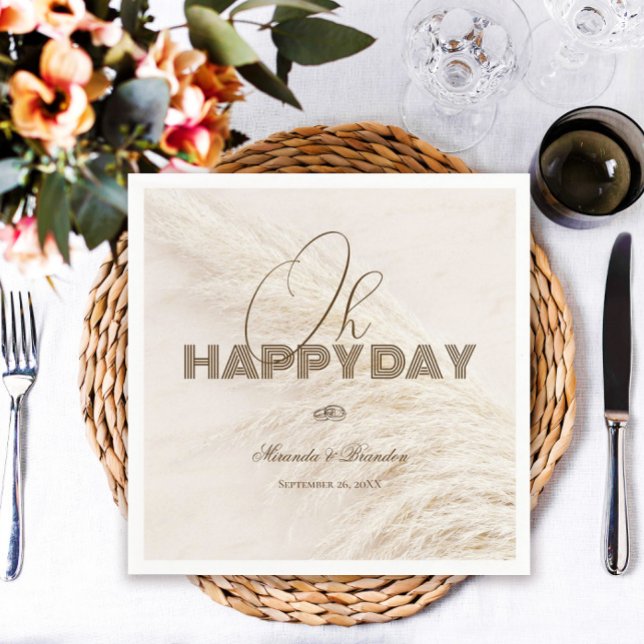Elegant Rustic Boho Pampas Grass Wedding Napkins (Creator Uploaded)