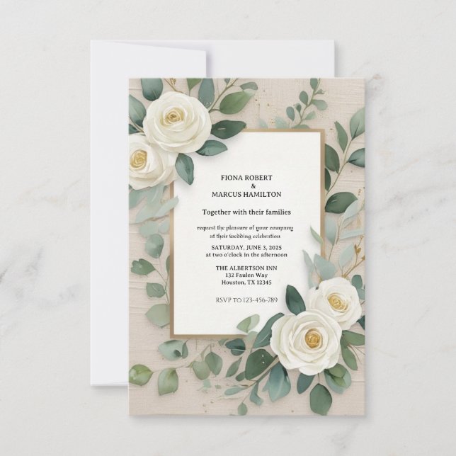 Elegant Rustic Boho RSVP Card  (Front)