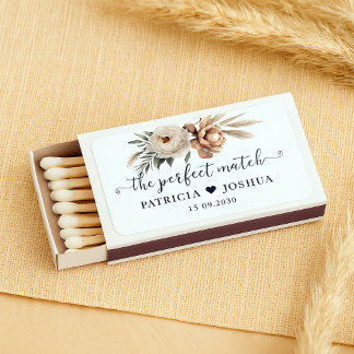 Elegant Rustic Boho Wedding Favors Matchbox Matchboxes