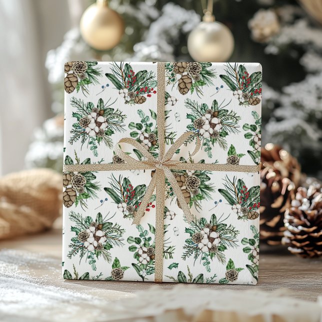 Elegant Rustic Botanical Christmas Wrapping Paper (Creator Uploaded)