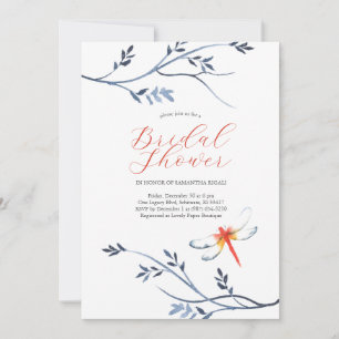 Elegant Rustic Bridal Shower Invitations Dragonfly