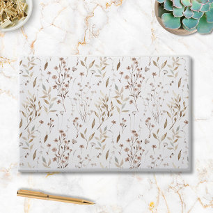 Elegant Rustic Brown Floral Botanical Pattern HP Laptop Skin