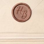 Elegant Rustic Calligraphy Custom Monogram Wedding Wax Seal Sticker<br><div class="desc">Elegant Rustic Calligraphy Custom Monogram Wedding Wax Seal Sticker</div>