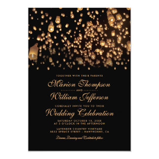 Lanterns Wedding Invitations Announcements Zazzle Elegant Rustic Candle Love Wish Lanterns Wedding Card