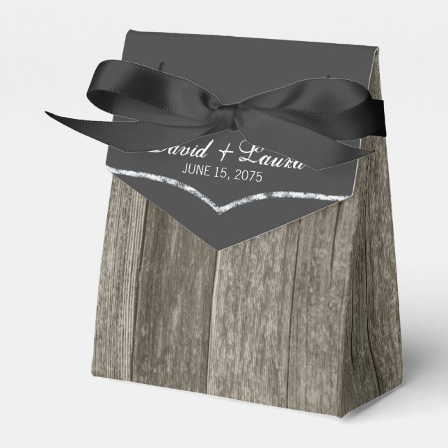 Elegant Rustic Chalkboard Favor Boxes (Front Side)