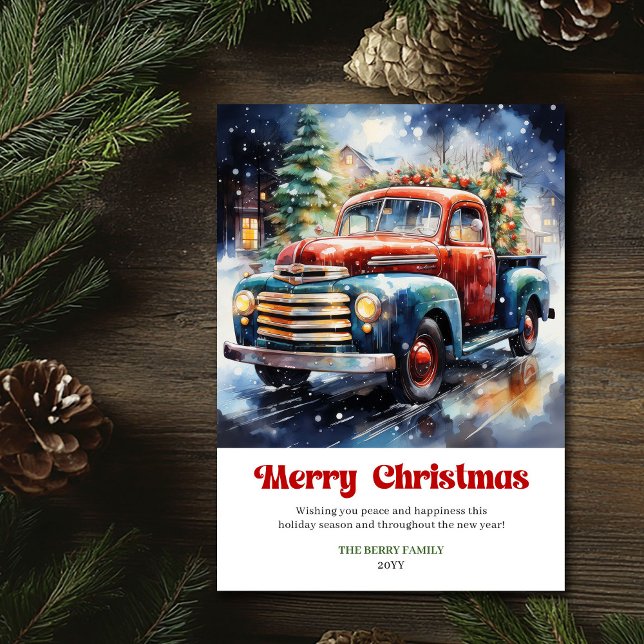 Elegant rustic Christmas scene vintage holiday  (Elegant rustic Christmas scene vintage holiday truck card)
