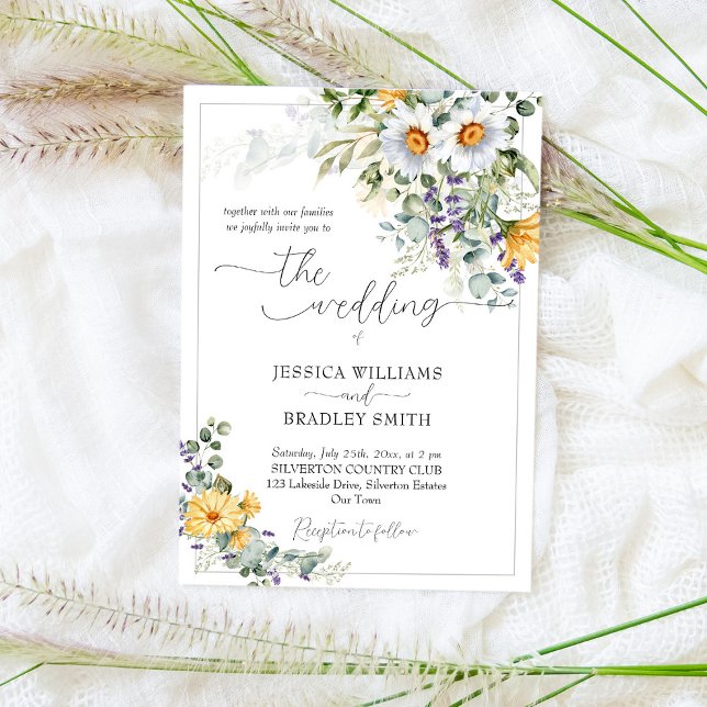 Elegant rustic country flowers eucalyptus  invitation (Creator Uploaded)