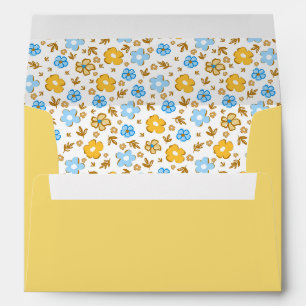 Elegant Rustic Country Yellow Floral Envelope