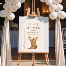 Elegant Rustic Cowgirl Boots Bridal Shower Welcome