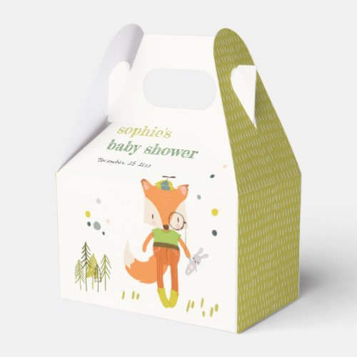 Elegant Rustic Cute Woodland Fun Fox Baby Shower Favor Boxes