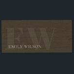 Elegant Rustic Dark Dusky Green Black Monogram Wood Flash Drive<br><div class="desc">If you need any further customisation please feel free to message me on yellowfebstudio@gmail.com.</div>