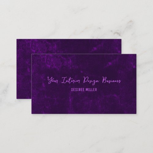 Elegant Rustic Dark Purple Vintage Texture Business Card
