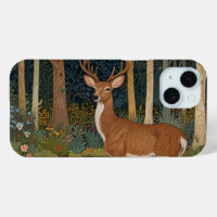 Elegant rustic deer boho woodland forest greenery