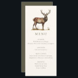 Elegant Rustic Deer Stag Fall Hunting Dinner Menu<br><div class="desc">Hunting themed dinner menu card with a deer stag illustration and elegant typography,  dark olive green backer and custom text. Perfect for a country dinner,  elegant wedding rehearsal dinner,  hunting dinner,  hunting retirement party or hunting birthday party.</div>