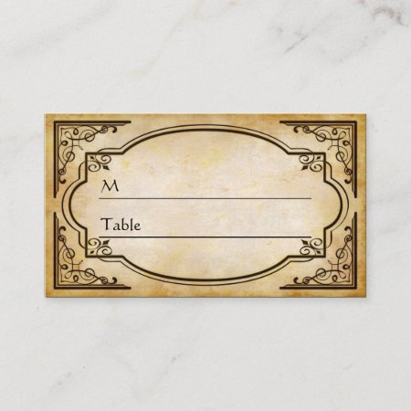 Elegant Rustic Distressed Wedding Table Place Card
