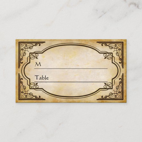 Elegant Rustic Distressed Wedding Table Place Card Business Card Template
