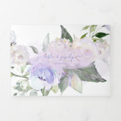 Elegant Rustic Dusty Purple Watercolor Roses Tri-Fold Invitation (Cover)