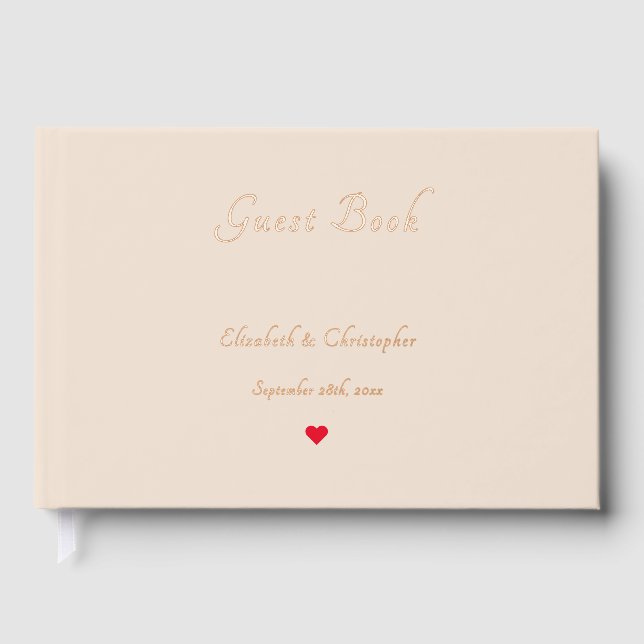Elegant Rustic Earth Gold Weddings Anniversary Foil Guest Book (Front)