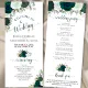 Elegant Rustic Emerald Green Roses Wedding Program | Zazzle