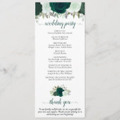Elegant Rustic Emerald Green Roses Wedding Program | Zazzle