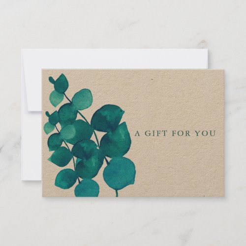 Elegant Rustic Eucalyptus Leaves Gift Certificate