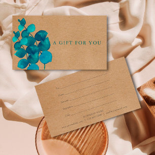 Elegant Rustic Eucalyptus Leaves Gift Certificate