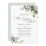 Elegant Rustic Eucalyptus Leaves Greenery Wedding Invitation Elegant Rustic Eucalyptus Leaves Greenery Wedding Invitation