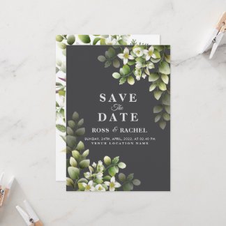 Elegant Rustic Eucalyptus Leaves Greenery Wedding  Invitation