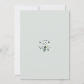Elegant Rustic Eucalyptus Leaves Greenery Wedding Invitation (Back)