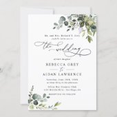 Elegant Rustic Eucalyptus Leaves Greenery Wedding Invitation (Front)