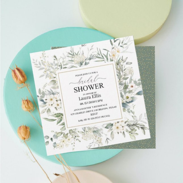 Elegant Rustic Eucalyptus Leaves Invitation (Creator Uploaded)