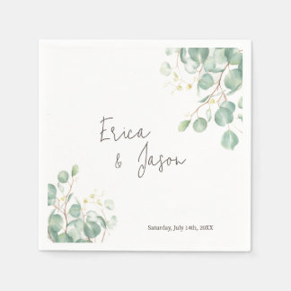 Elegant Rustic Eucalyptus Leaves Napkins
