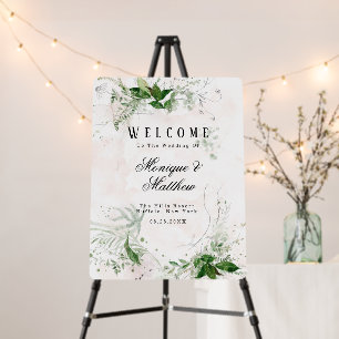 Elegant Rustic Eucalyptus Leaves Pink Wedding Foam Board