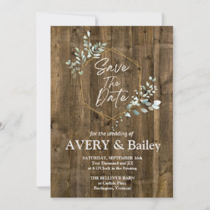 Elegant Rustic Eucalyptus Wedding inviattion card