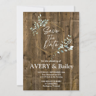 Elegant Rustic Eucalyptus Wedding inviattion card