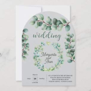 Elegant Rustic Eucalyptus Wedding Invitation